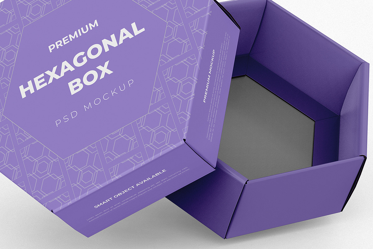 Hexagonal Paper Box Packaging Mockup, a Packaging Mockup by Ram Studio LLC