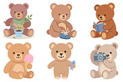 Teddy Bear Illustration Set, an Animal Illustration by Pixels.Craft (Thumbnail 3 of 4)