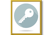 Vector Key Flat Icon, an Outline Icon by FineArtStudio (Thumbnail 3 of 3)