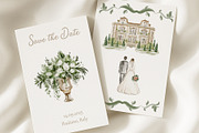 Watercolor Villa Wedding Clipart Set, an Object Illustration by LenArt (Thumbnail 12 of 14)