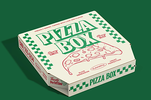 Pizza Delivery Box Mockup, a Packaging Mockup by graphicsauce