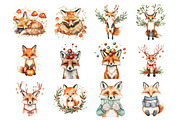 Christmas Fox Clipart, an Illustration by Design Market (Thumbnail 2 of 4)