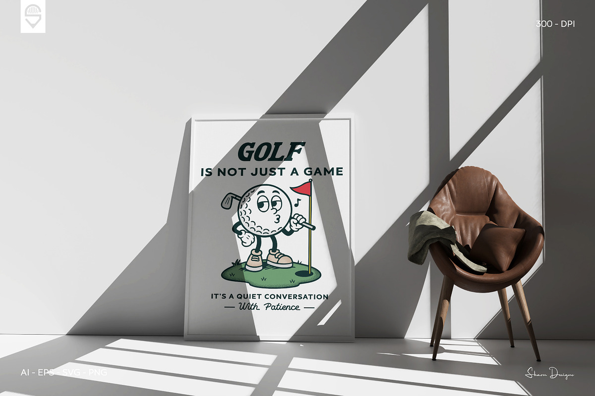 Retro Golf Ball Character T-Shirt, a Sport Illustration by shaondesigns (Photo 5 of 6)