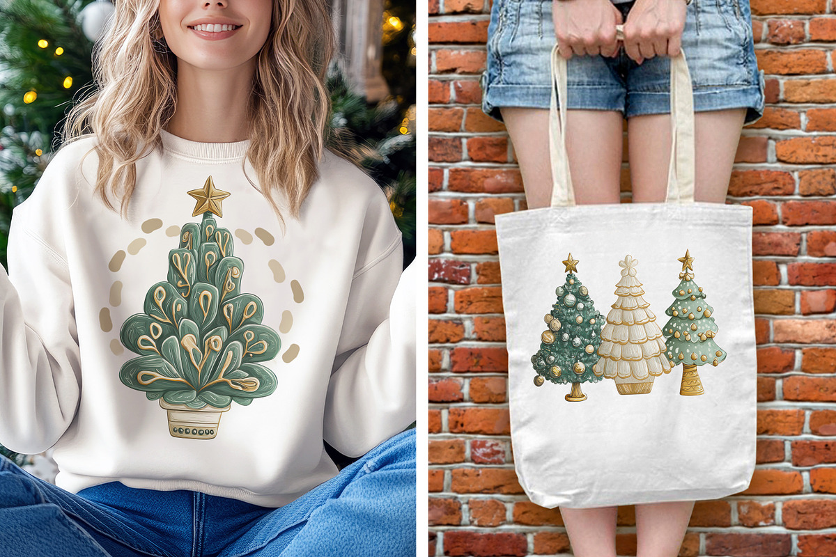 Whimsical Christmas Tree Clipart V.1, a Seasonal Illustration by V Design Creator (Photo 8 of 9)