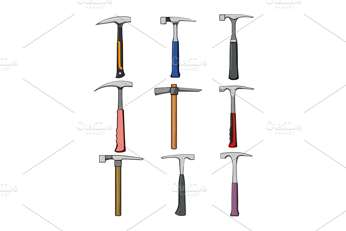 masons hammer set cartoon vector, an Object Illustration by pikepicture