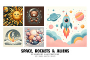 Space, Rockets and Aliens, a Decorative Illustration by Digital Art Creations (Thumbnail 3 of 7)