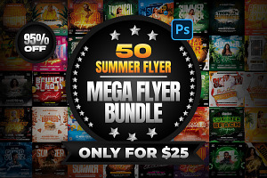 50 Summer Flyer Template Bundle, a Flyer Template by StarPixles11