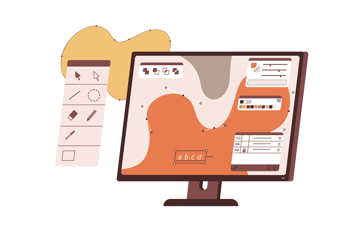 Graphic editor interface on computer, a Technology Illustration by Good Studio (Photo 2 of 3)