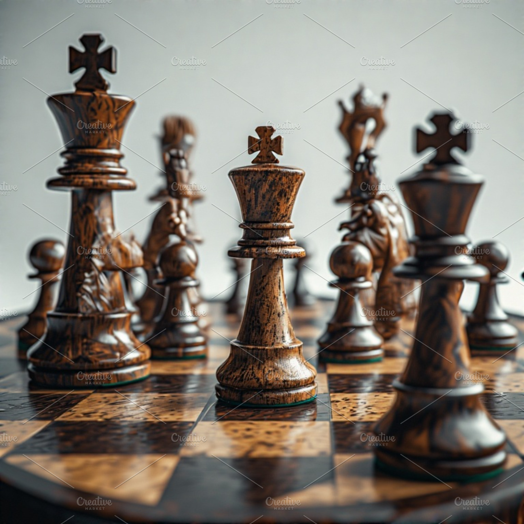 chess battle on chessboard, a Photo by ComfortQ