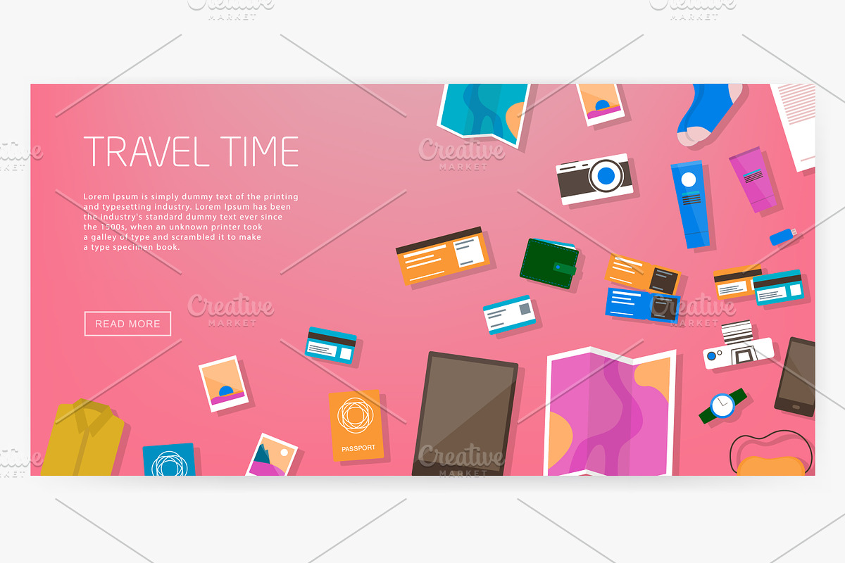 Banners on travel, vacation, a Technology Illustration by Good Studio (Photo 2 of 4)
