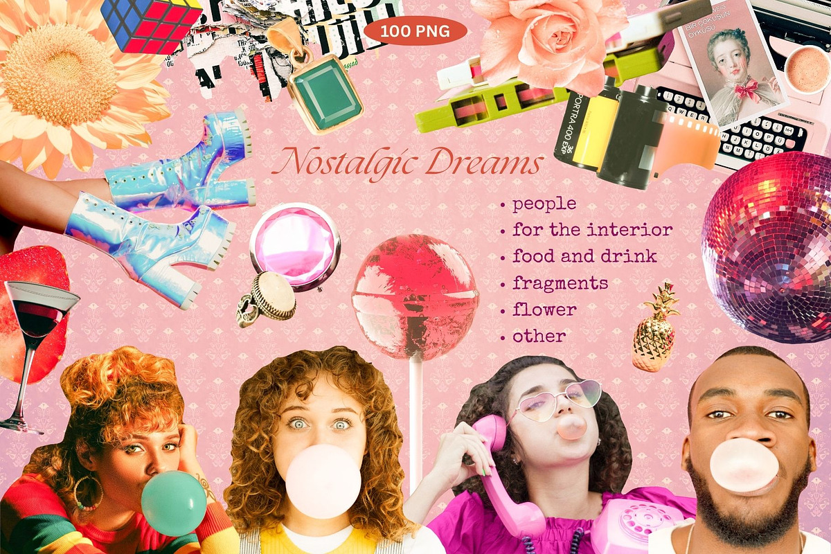 Retro 80s Aesthetic Collage Kit, an Object Graphic by Anzhelika (Photo 2 of 9)