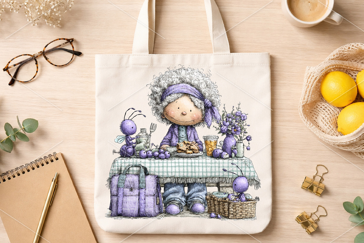 Whimsical Summer Funny Grandma PNG, an Illustration by Canvas Craft (Photo 7 of 7)