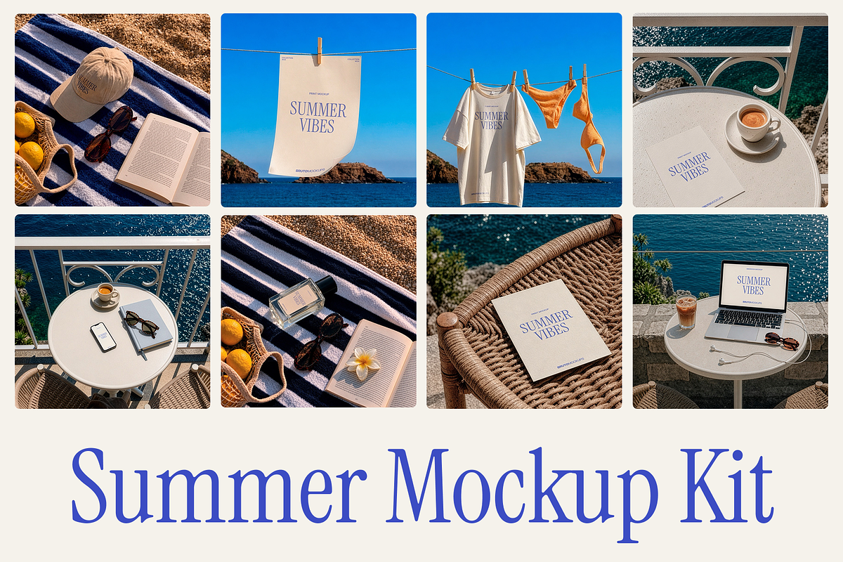 Summer Mockup Kit – 11 PSD Mockups, an Advertising Mockup by Bruto Mockups (Photo 1 of 13)