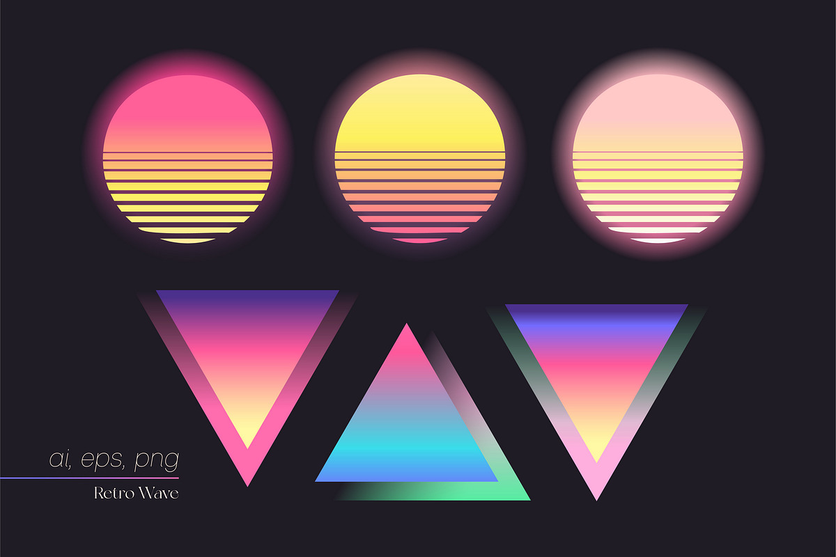 RETROWAVE 80s, 90s Synthwave Style, a Texture Graphic by Oksana Trygub (Photo 3 of 15)
