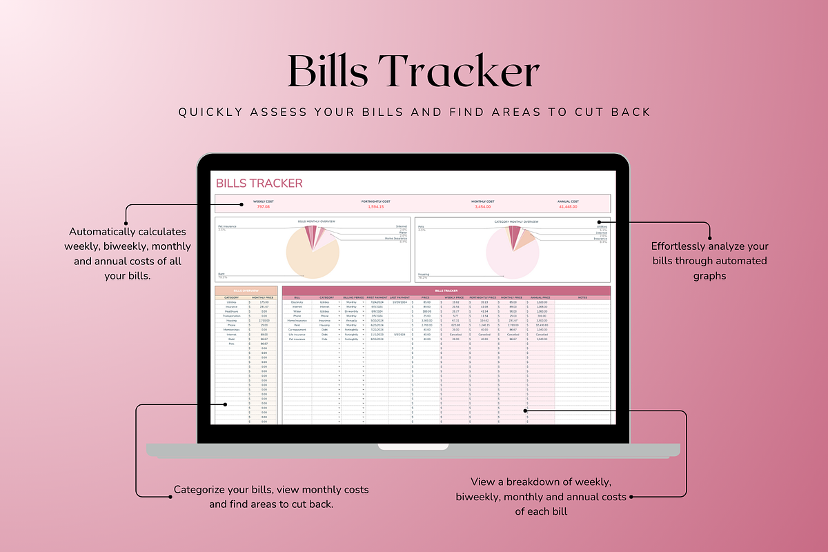Bills Tracker - Red, a Templates & Theme by The Creative Plans co (Photo 4 of 10)