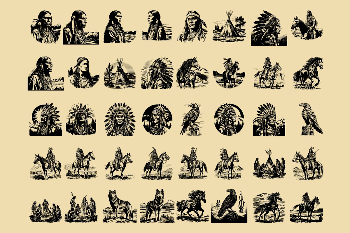 Native American Indian illustrations, an Illustration by Nocturnal Wolf (Photo 9 of 14)