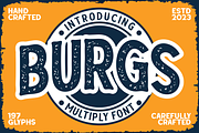 Burgs - Multiply Font, a Font by PutraCetol Studio (Thumbnail 1 of 11)
