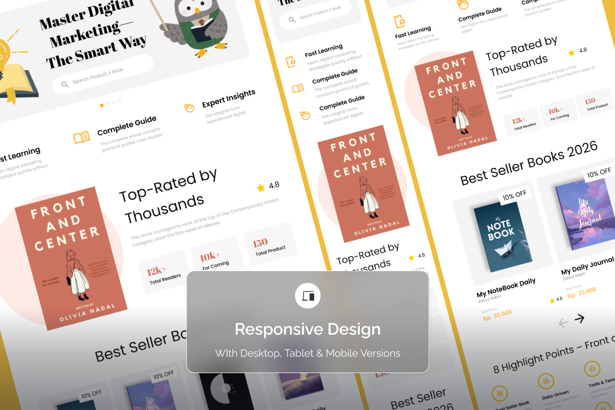 DigiGuide - Digital Marketing Ebook, a Landing Page Template by twinstd (Photo 2 of 5)