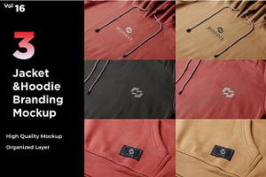 3 Realistic Hoodie Branding Mockups