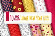 Lunar New Year Seamless Patterns, a Pattern Graphic by oelhoem (Thumbnail 1 of 5)