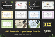 640 Premade Logos Mega Bundle, a Branding & Logo Template by XpertgraphicD (Thumbnail 109 of 109)
