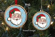 Winking Santa Claus Ornament SVG, a Seasonal Illustration by CrexoraLab (Thumbnail 1 of 3)