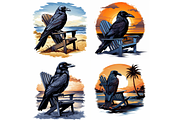 Prompt Midnight Blue Ravens Clipart, a Decorative Illustration by Creative design (Thumbnail 3 of 7)