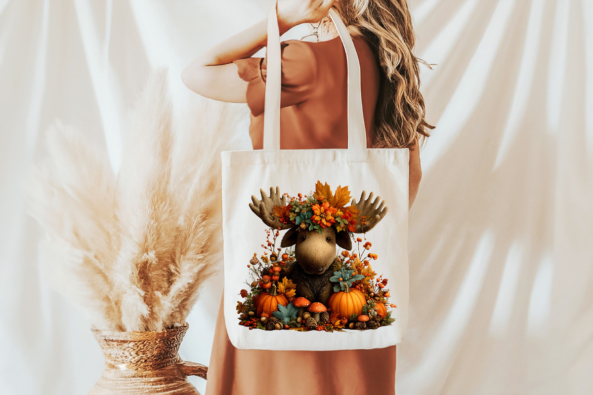 Whimsical Autumn Fall Moose Clipart, a Seasonal Illustration by Designworld (Photo 7 of 7)