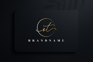 Letter ST Handwritten Signature Logo