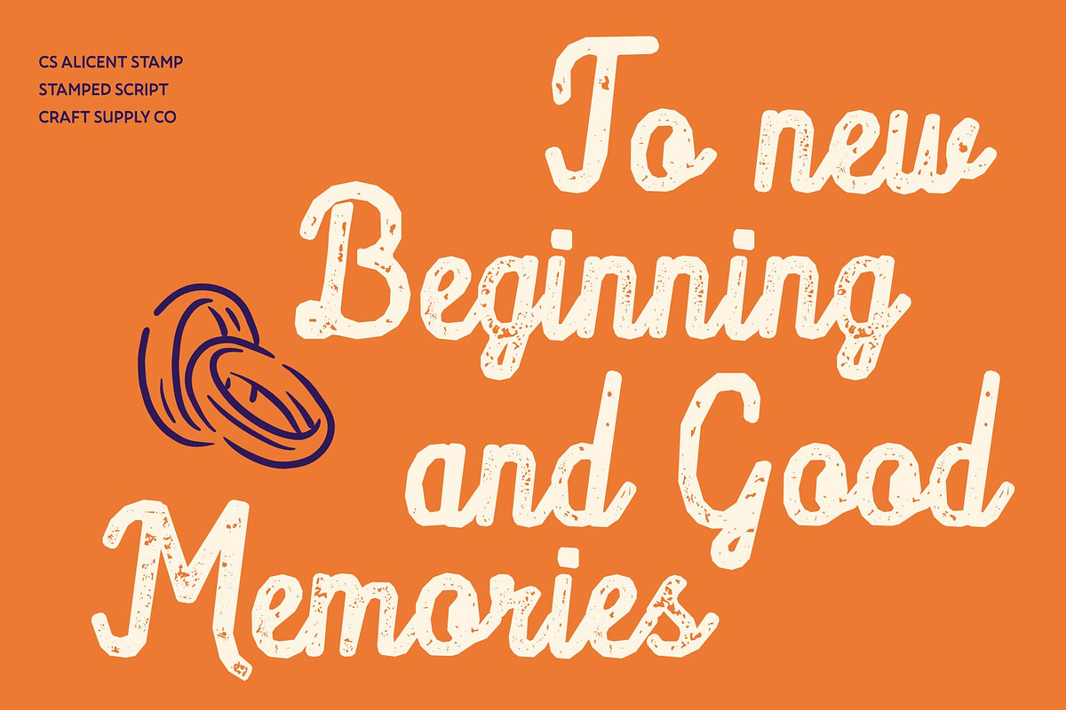 CS Alicent Stamp, a Script Font by Craft Supply Co. (Photo 3 of 8)