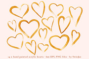 Gold Hearts Valentines Day Clipart, an Illustration by swiejko (Thumbnail 2 of 2)