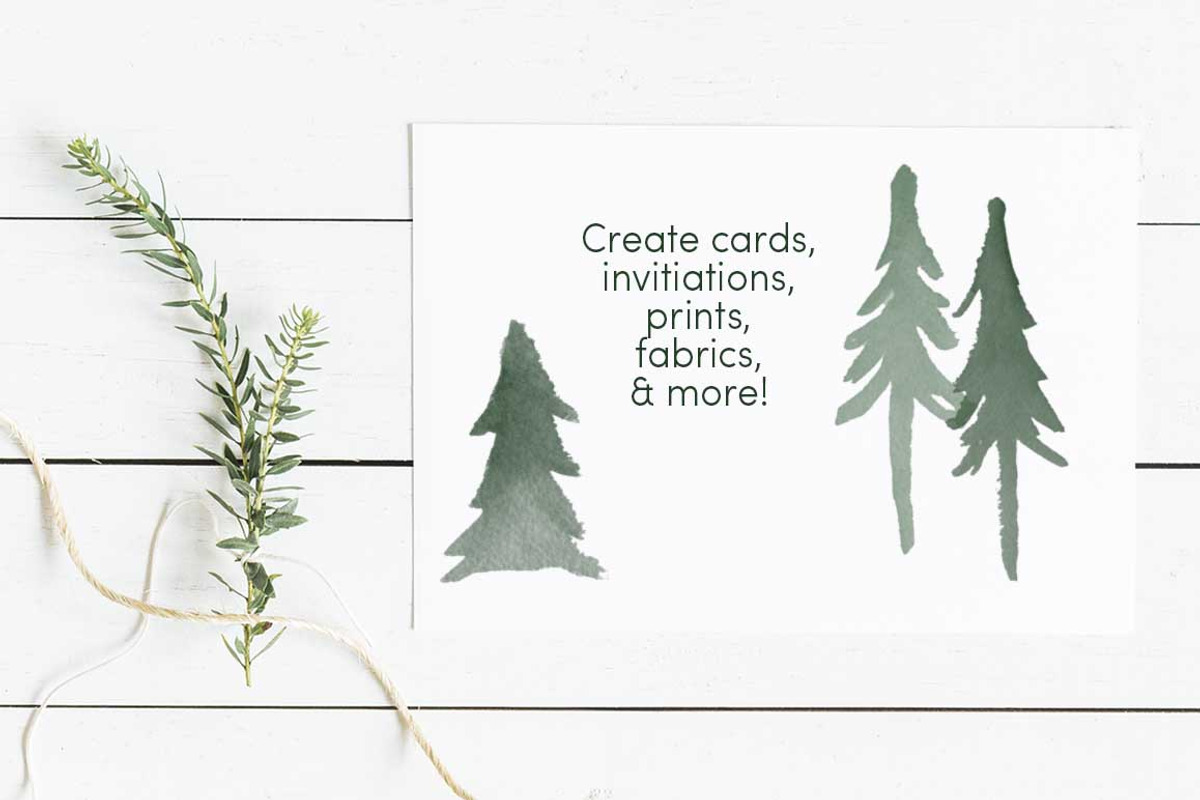 Watercolor Evergreen Trees Brush Set, a Brush Add-On by Chelsea Bromley (Photo 6 of 6)