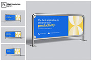 Barrier Fence Banner Mockup, a Merchandise Mockup by Gatamotion (Thumbnail 1 of 5)