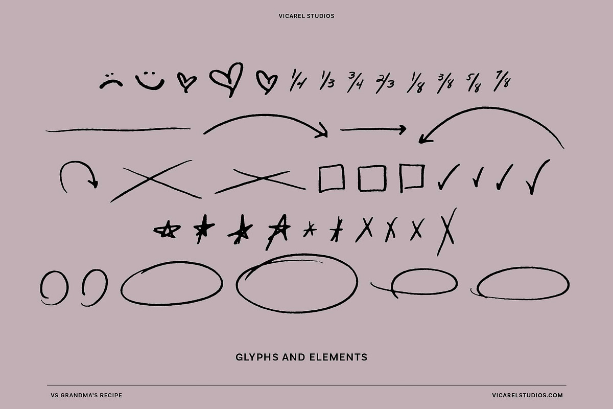 VS Grandma's Recipe Handwritten Font, a Script Font by Vicarel Studios (Photo 16 of 16)