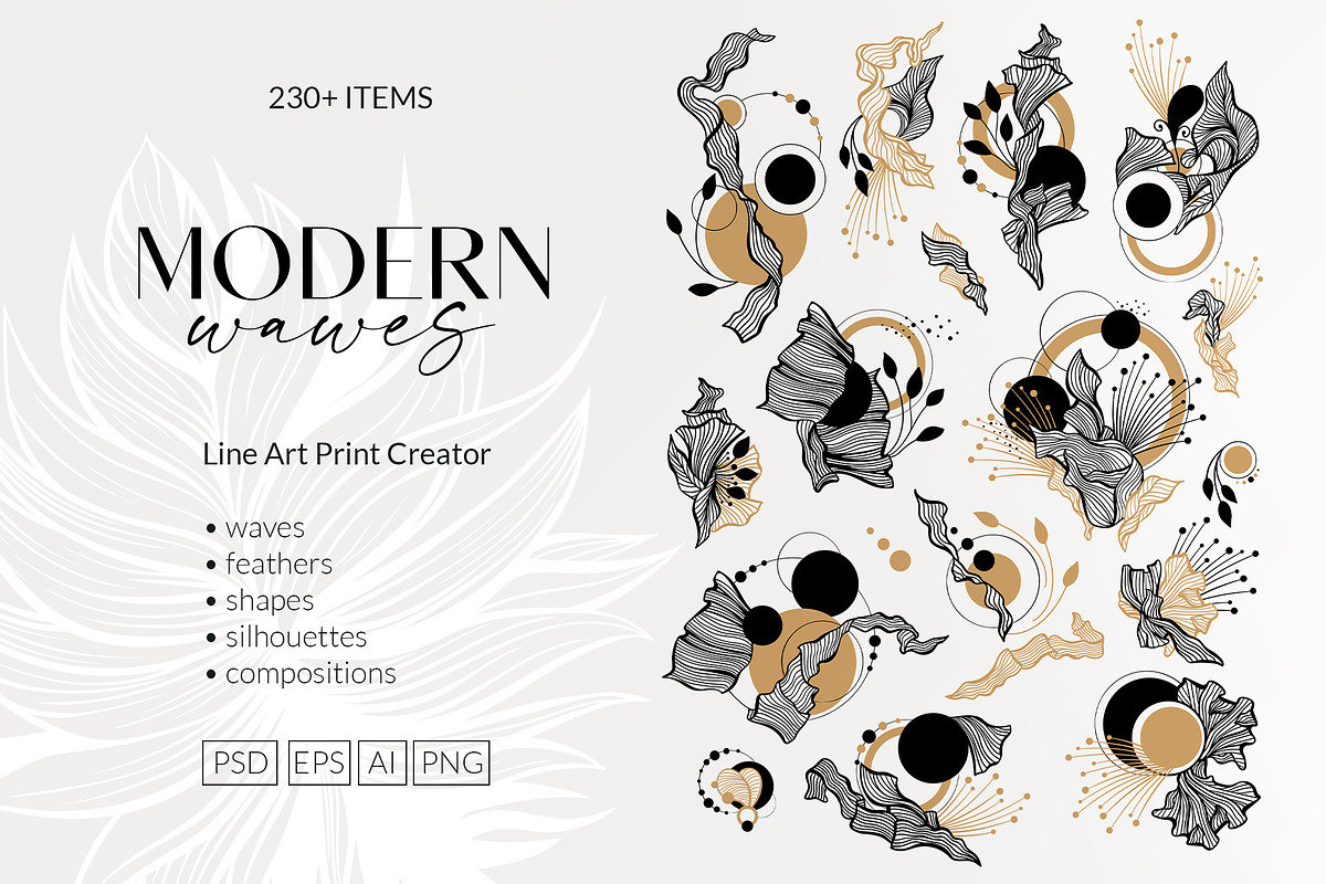 Modern Waves - Art Print Creator, a Decorative Illustration by ilonitta (Photo 13 of 14)