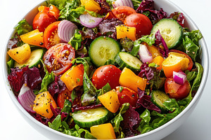 Fresh vibrant vegetable salad in a b, a Food & Drink Photo by Pixeness Studio