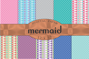 Seamless backgrounds mermaid