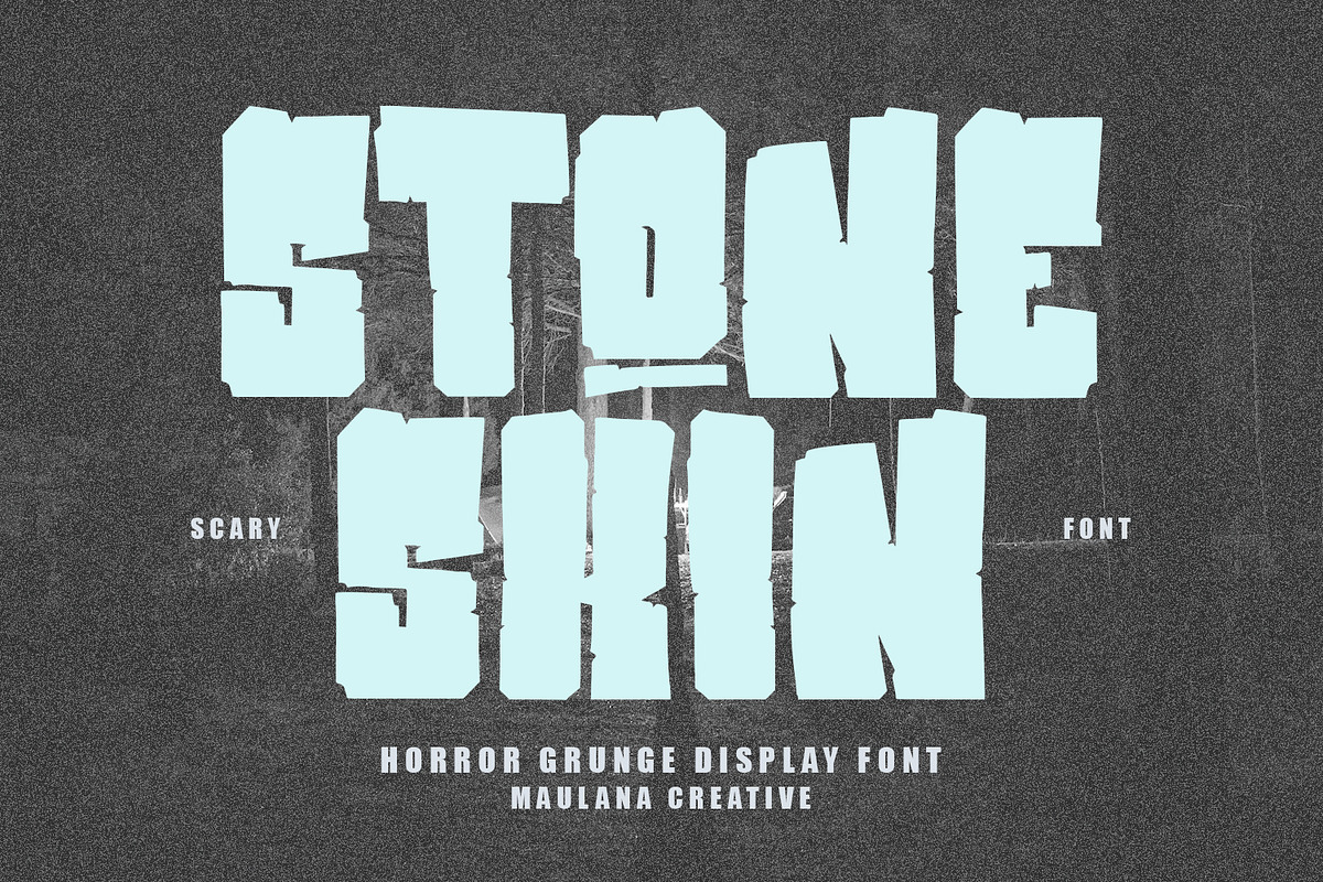 Stone Skin Horror Grunge Font, a Handwritten Font by Maulana Creative (Photo 1 of 7)