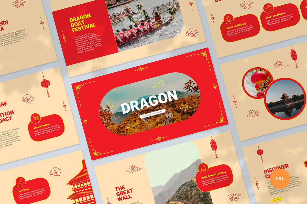 China Google Slides Template, a Presentation Template by Flat Icons (Photo 1 of 4)