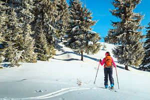 Woman alpine touring skier, a Sports & Recreation Photo by Alpine Dreams