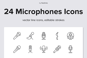 Microphones Line Icons