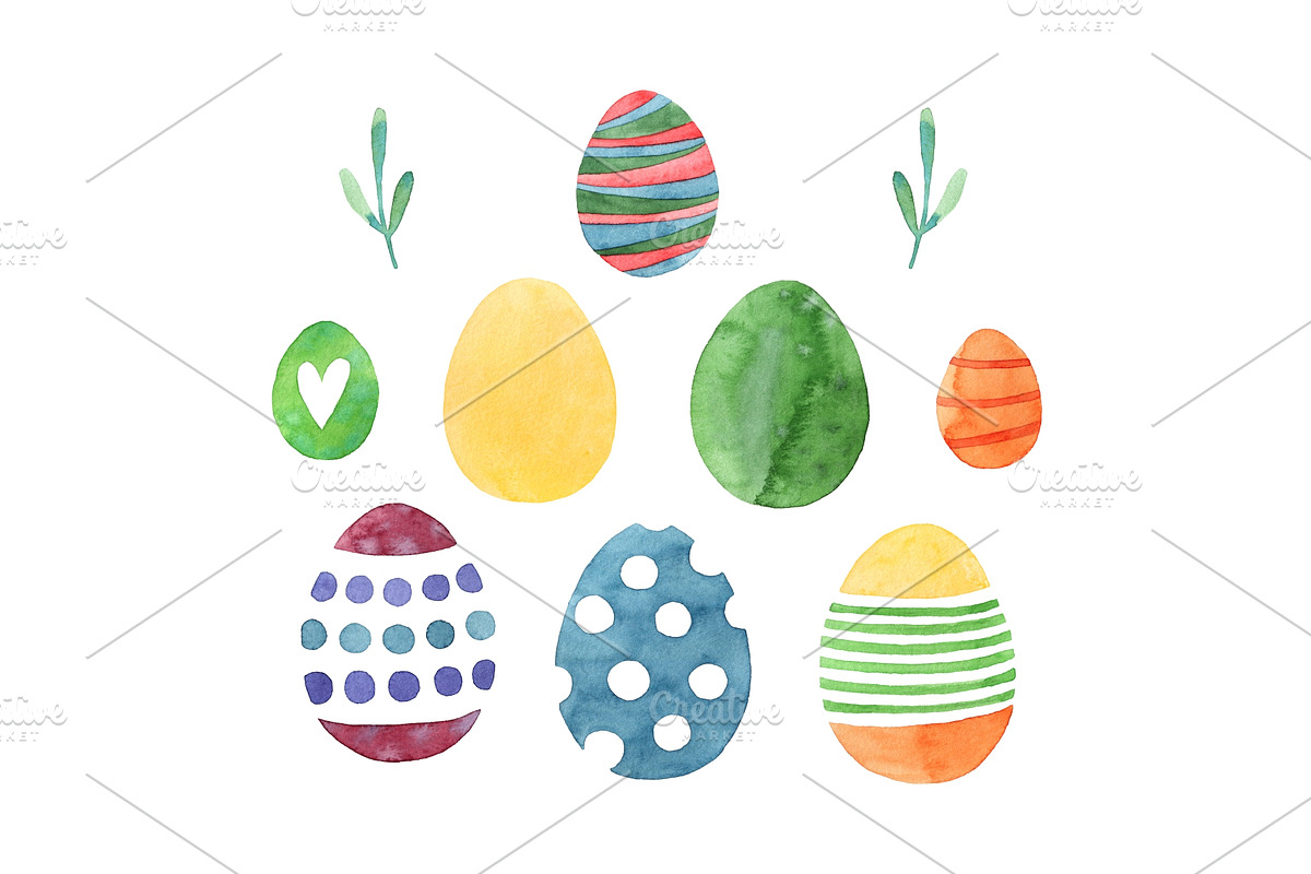 Watercolor bright Easter, a Food Illustration by Kattarina Po (Photo 5 of 9)