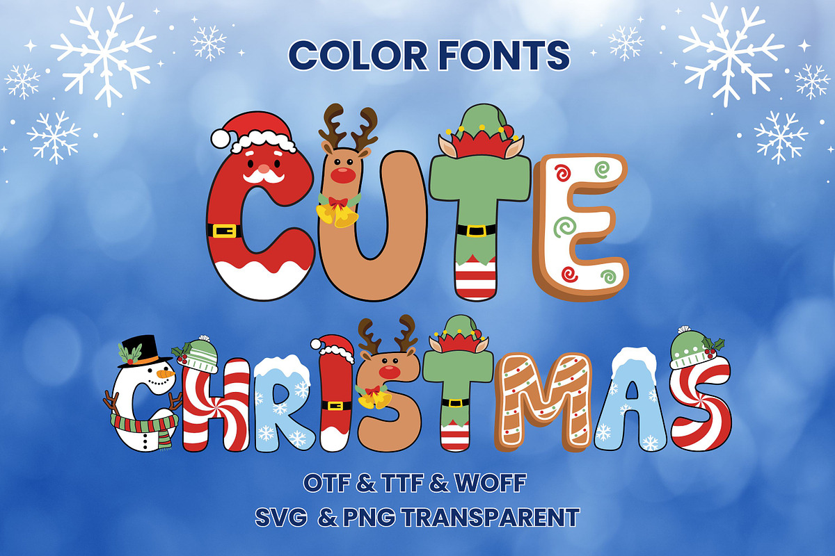 Cute Christmas - 7 Color Fonts, a Graphic by Adalin Shop (Photo 2 of 22)
