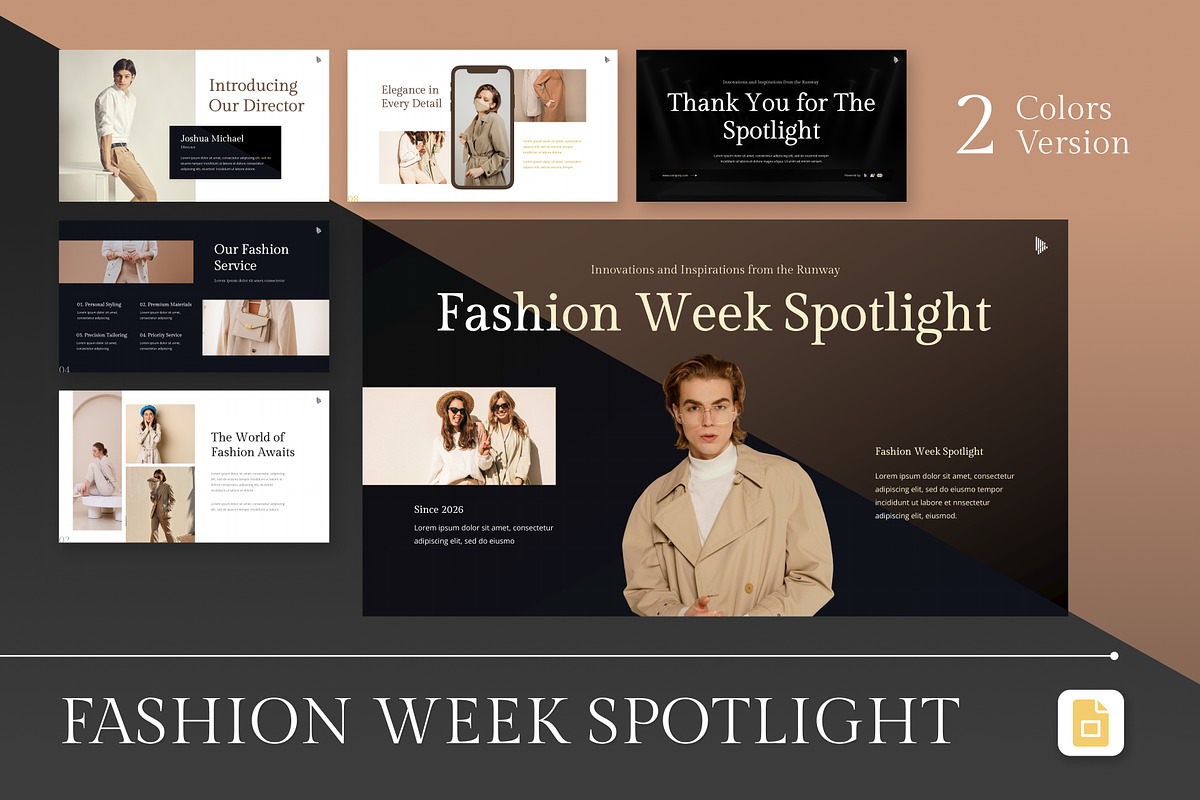 Fashion Week Spotlight Google Slides, a Presentation Template by Antstheme (Photo 1 of 4)