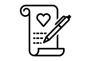 Wishlist black line icon, an Outline Icon by Web Incredible