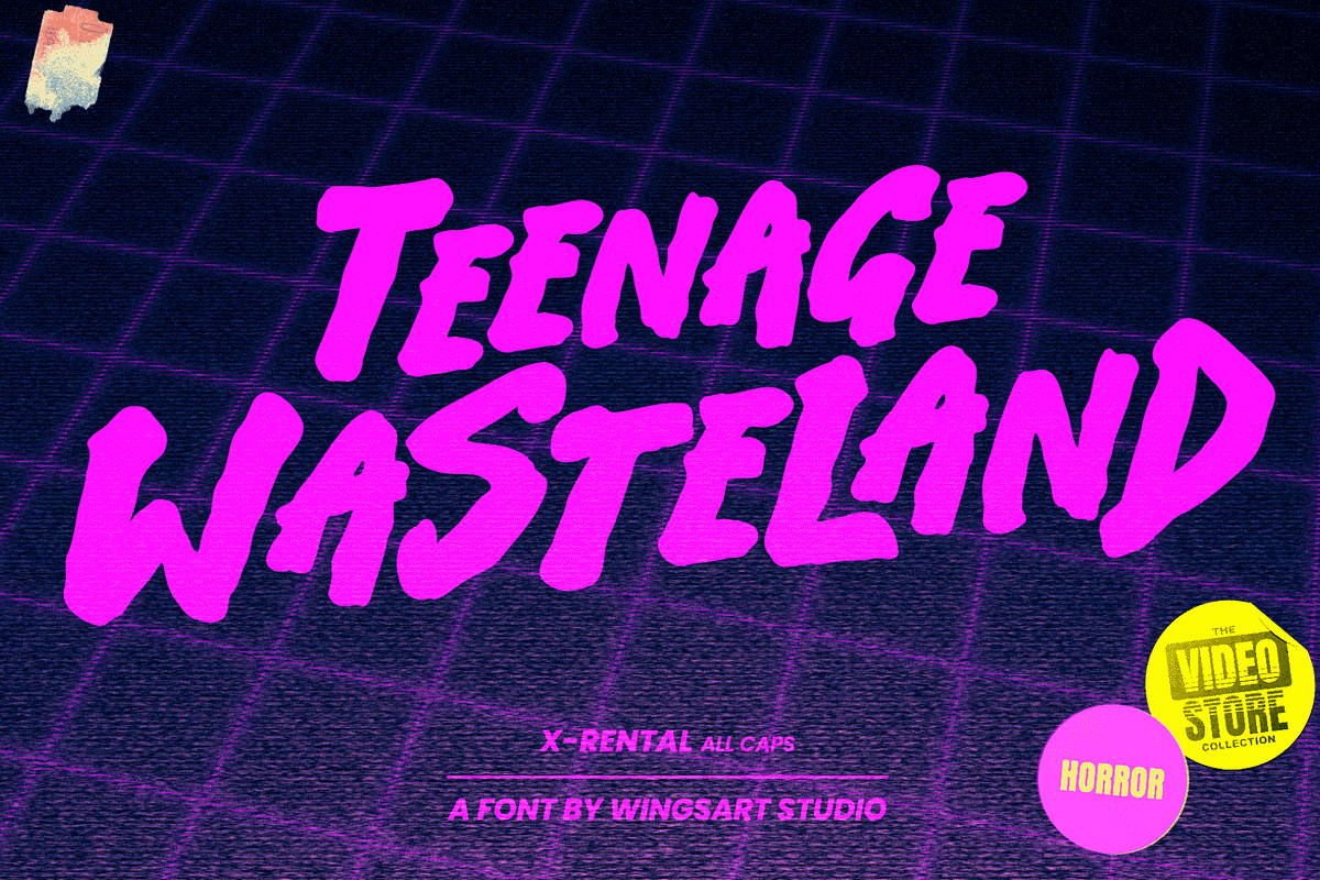 X-Rental - 1980s Retro Horror Font, a Handwritten Font by Wingsart Studio (Photo 6 of 15)