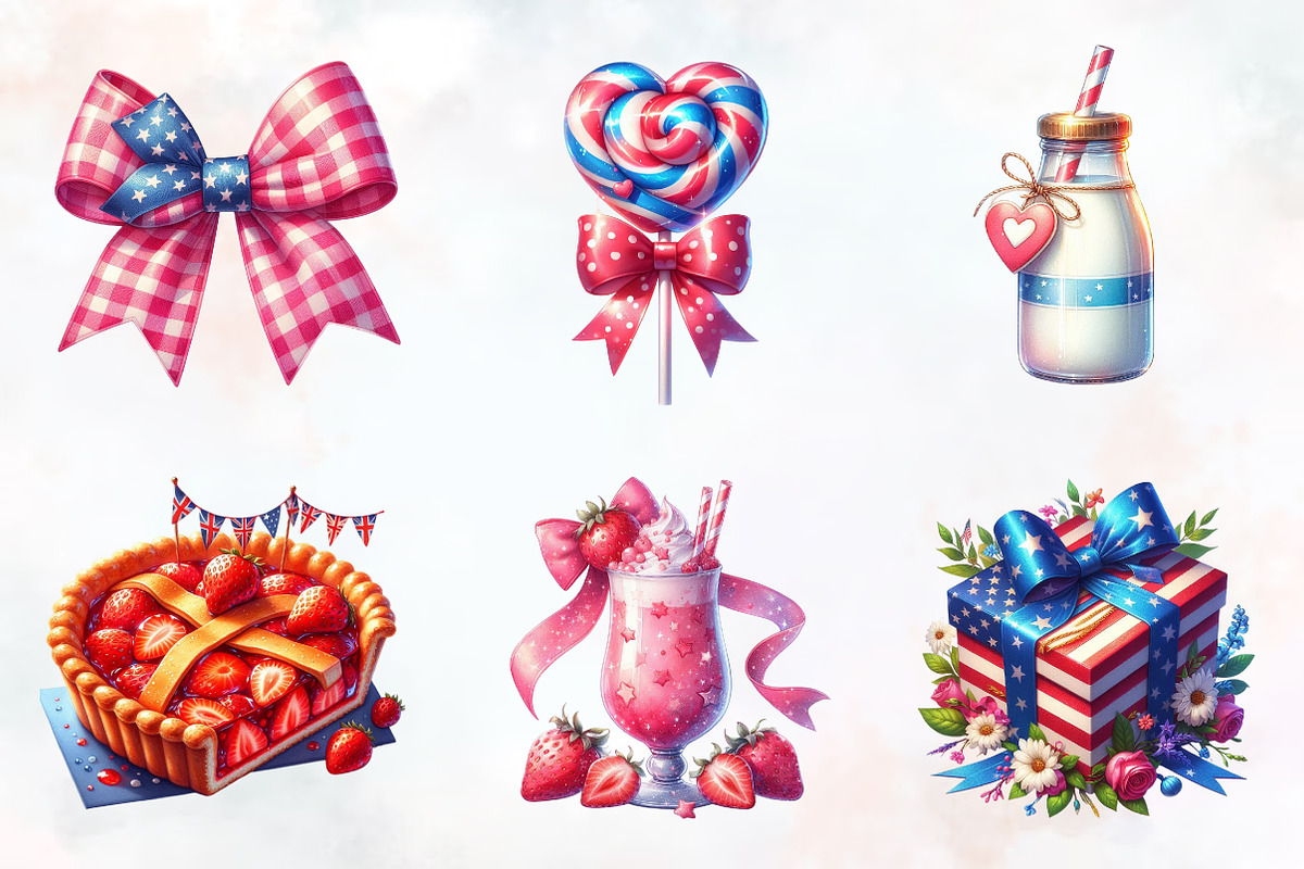 Coquette 4th of July Clipart, a Seasonal Illustration by RobertsArt (Photo 2 of 7)