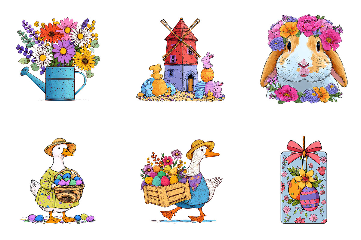 Green Cute Easter Clipart, an Illustration by CreationArt (Photo 2 of 5)