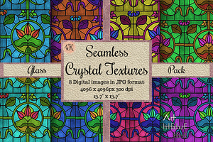 Seamless Crystal Textures Glass Pack, a Pattern Graphic by Arthitecture Home
