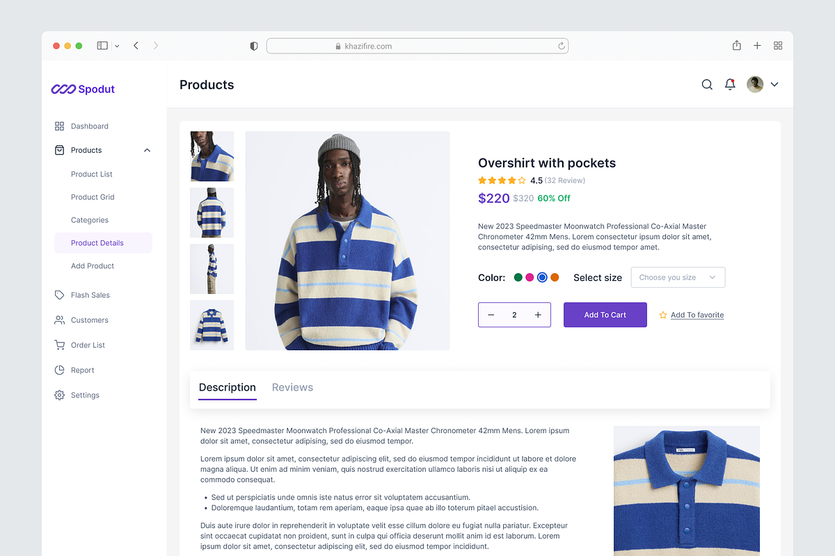 Spodut - E-Commerce Dashboard UI Kit, an UI Kit Template by Ahmed Rubel (Photo 4 of 6)